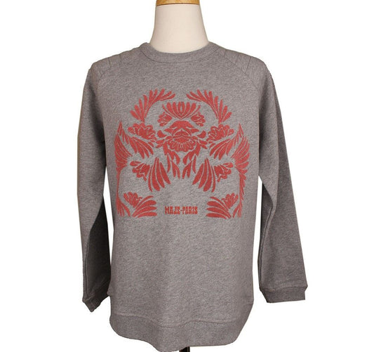 Maje Melange Grey Logo Sweatshirt 2 26807254