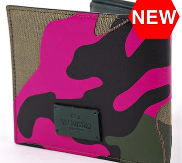 Valentino Camouflage Leather Bifold Wallet A53 30482311