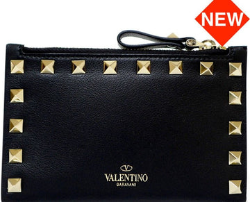 Valentino ROCKSTUD LEATHER FLAP CARD COIN WALLET 0605 BOL 30480451
