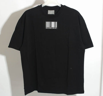 vetements 23SS VTMNTS Rubber Barcode Patch Short Sleeve Black 44703784
