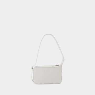Courreges Leather Racer Hobo Shoulder Bag White 48216105