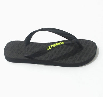 vetements 21SS Logo Women's Flip Flop Black Yellow 18502448