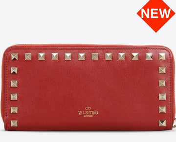 Valentino Gold Rockstud Long Wallet 30481694