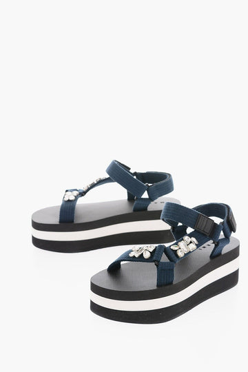 MARNI Wiederaufbereitete Damen Plattform Sandalen aus Stoff EU 38.5 487697 53291392