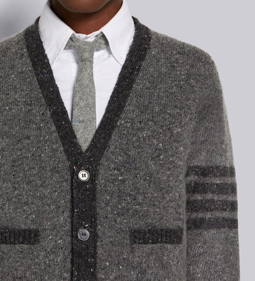 THOM BROWNE Tweed 4-Bar V-Neck Cardigan 30480694