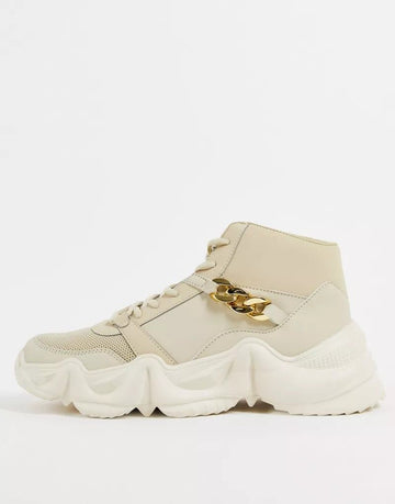 PUBLIC DESIRE Sneaker in Beige with Chain Decoration 201624852 47830032 [P]