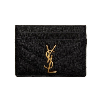 SAINT LAURENT マトラッセ カードホルダー ブラック ゴールド金具 423291 BOW01 1000 1000000574 47232954