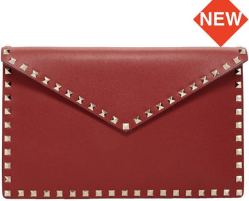 Valentino Leather Clutch Red 30481576