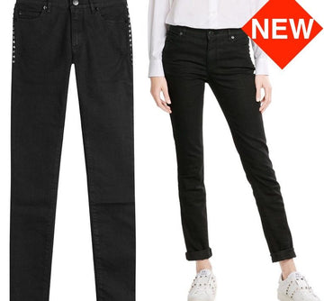 Valentino Skinny Rockstud Black Jeans 30481392
