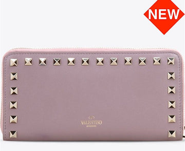 Valentino Gold Rockstud Long Wallet 30482266