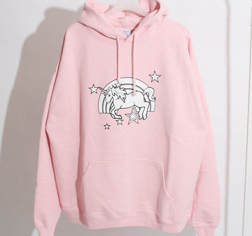 vetements 23SS Unicorn Print Oversized Hoodie Pink 48714158