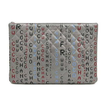 CHANEL Typography Lambskin Clutch 3132302105 45783237