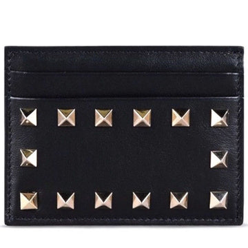 Valentino Leather Card Holder with Rockstuds 30481327