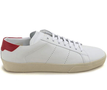 Saint Laurent Leather Sneakers White Cream + Red 30481561