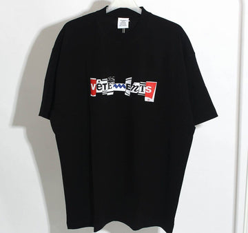 VETEMENTS Oversized Mix-Logo T-Shirt Schwarz 22FW 32975638