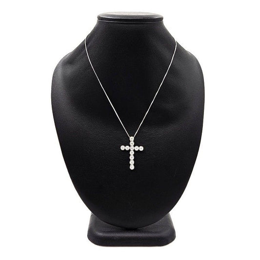 Damiani Crystal White Gold Cross Necklace 80723013 56030357