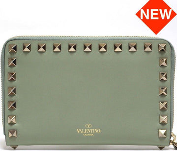 Valentino Gold Rockstud Leather Bifold Wallet 30482275