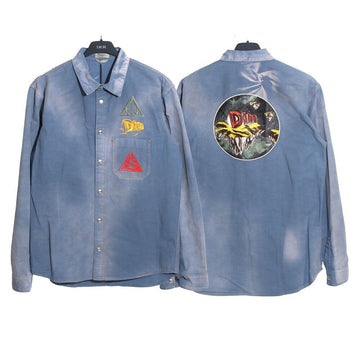 DIOR Sticken Logo Patch Denim Hemdjacke Hellblau 23FW 56045073