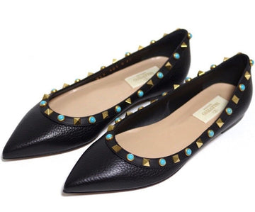 VALENTINO Rolling Rockstud Flache Schuhe Schwarz 30480614