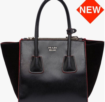 PRADA Leder Tragetasche & Schultertasche Schwarz 30481649