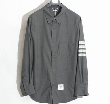 Thom Browne Oversized Wool Shirt Jacket Gray 41376545