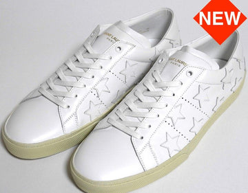 SAINT LAURENT スターパッチスニーカー ホワイトクリーム 485585 30480833