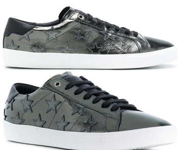 Saint Laurent Silver Metal Star Patch Sneakers 503109 0NN10 30480624