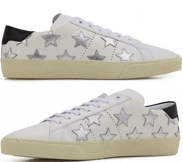 Saint Laurent Italy 421572 Silver Black Star Patch Low Top 30481514