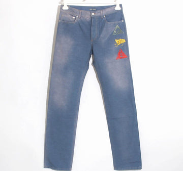 Dior Embroidered Logo Patch Jeans Light Blue 23FW 54520133