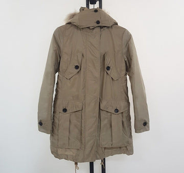 BURBERRY Brit-Raccoon-Fellbesatz Damen-Padding-Jacke 60573958