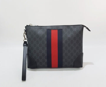 Gucci GG Supreme Three Stripe Clutch Bag + Full Box 64106777