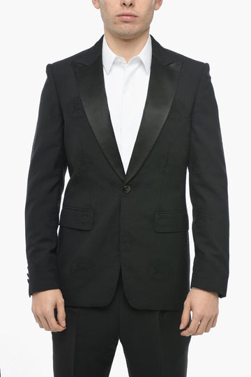 Burberry Wool Embroidered Blazer Black 149691067 [P]