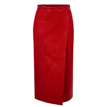 Gucci Refurbished Leather Skirt Red EU42 (M) 575532 76064718