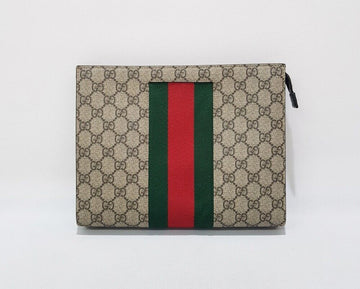 GUCCI GG Supreme Ophidia Web Canvas Clutch Bag 73316603