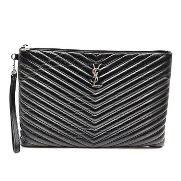 SAINT LAURENT マトラッセ クラッチ ラージ シルバー 42524013 76911068