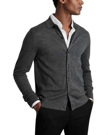 REISS Refurbished Produkt Größe M Forbes Header Cardigan Grau 114938658