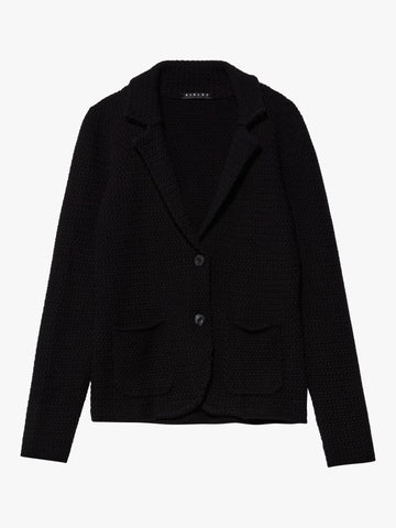 SISLEY リファービッシュ商品 サイズS ニットコットンブレザー ブラック 77965321