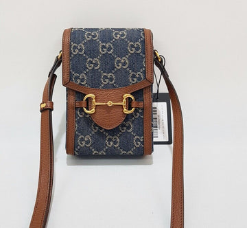 Gucci GG Horsebit GG Denim Mini Crossbody Bag 78577377