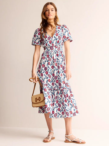 boden Refurbished Floral Linen Dress 12 92484300