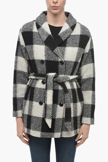 Woolrich Refurbished Double Button Checked Coat Size M 121095580