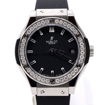 HUBLOT クラシックフュージョン チタン ベゼル ダイヤ 33MM ラバーバンド レディース クオーツ 時計 581.NX.1170.RX.1104 152888529