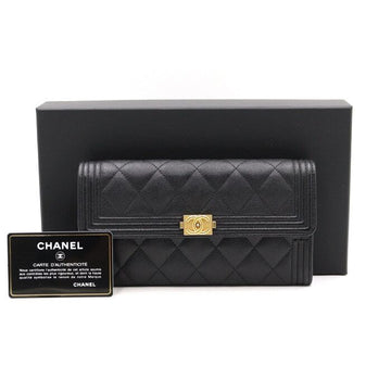 CHANEL Boy Caviar Long Flap Geldbörse für Frauen A80286 152895884