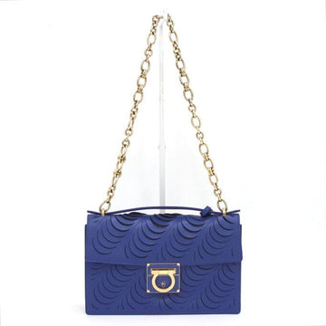 SALVATORE FERRAGAMO 21 G427 AILEEN カットアウト ゴールドチェーン トートバッグ兼ショルダーバッグ A41795 152893301