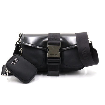 Prada Black Brushed Nylon Pocket Shoulder Bag and Crossbody Bag 1BD295 152893240