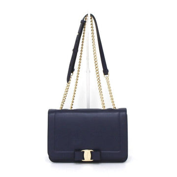 SALVATORE FERRAGAMO 21 G878 Bar Logo Mittel Schultertasche mit goldenen Ketten aa40935 152893810