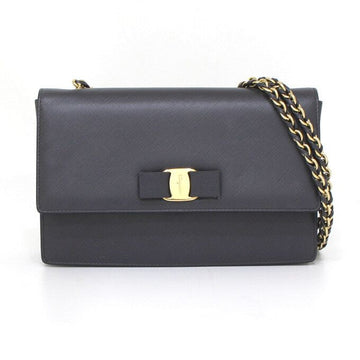 SALVATORE FERRAGAMO Grauer Baralogo Geeni Schultertasche mit Kette 21 E480 152893267
