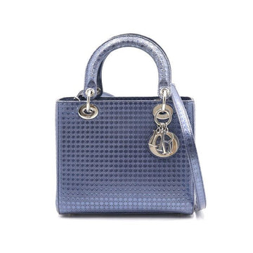 DIOR Metallic Blue Lady Medium Tote Bag und Schultertasche aa40869 aa40892 157911073 [P]
