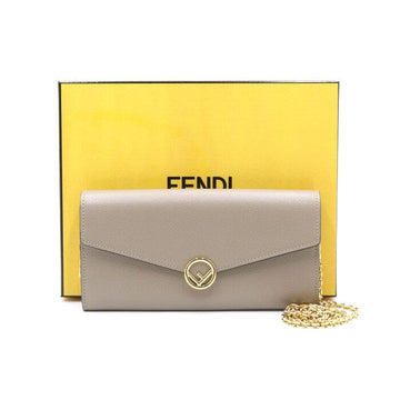 Fendi Beige Leather WOC Mini Chain Wallet and Crossbody Bag 8M0365 152893248