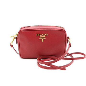 PRADA 1BH036 ゴールドロゴ レッド サファイアノ ミニ カメラ レディース クロスバッグ aa40025 152893932