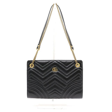 GUCCI Mattierte Schultertasche mit Kette in Goldfarbe aa39151 152893989